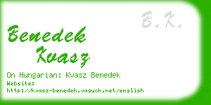 benedek kvasz business card